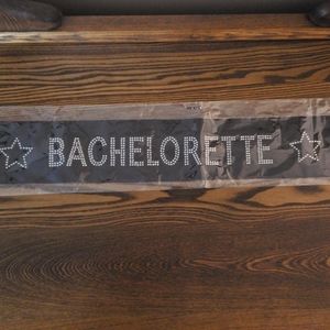 Black Bachelorette Sash with Diamante Writing